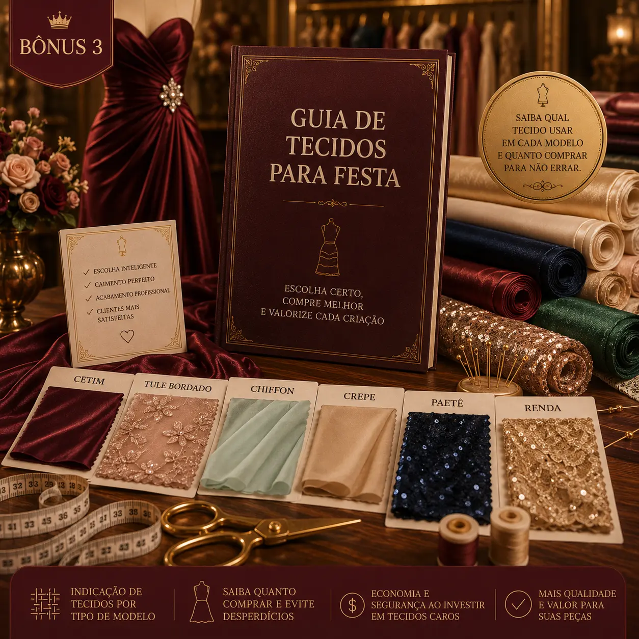 Bônus: Guia de Tecidos para Festa